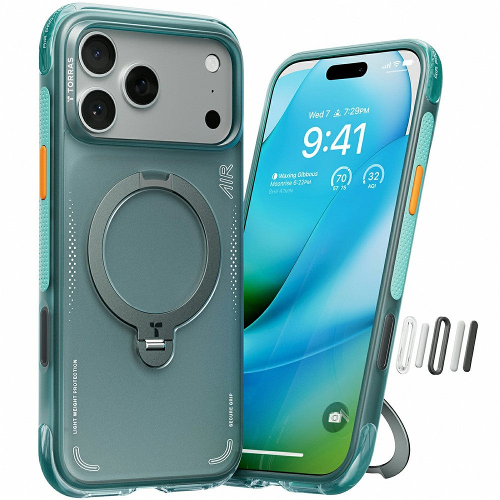 Pouzdro pro Apple iPhone 17 Pro Max, Torras, Ostand Spin Air, Zelené