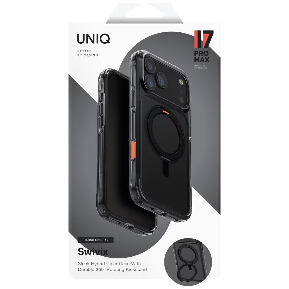 Pouzdro pro Apple iPhone 17 Pro Max, UNIQ, Swivix, Černá