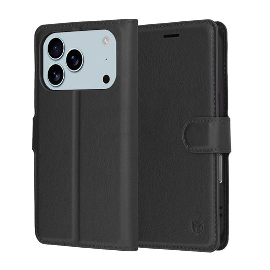 Pouzdro pro Apple iPhone 17 Pro, Techsuit, Leather Folio, Černá