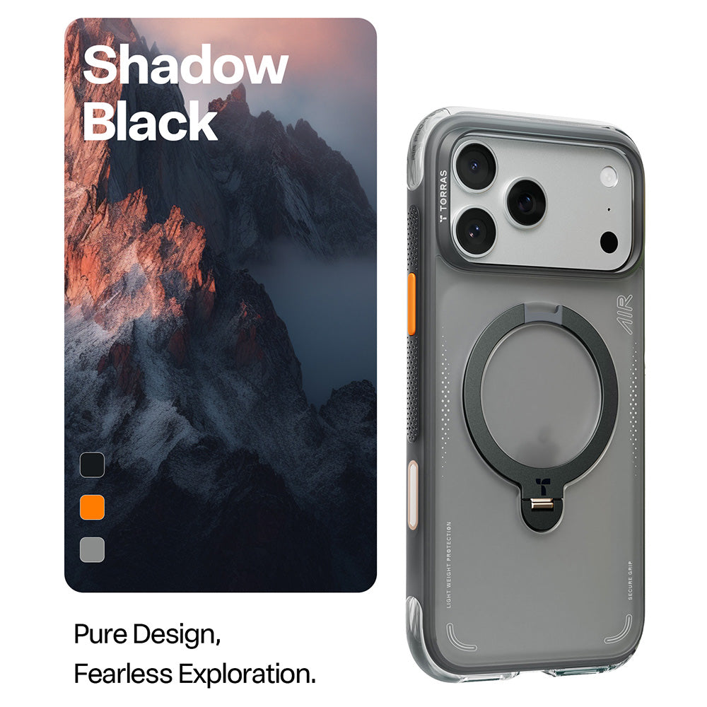 Pouzdro pro Apple iPhone 17 Pro, Torras, Ostand Spin Air, Šedé