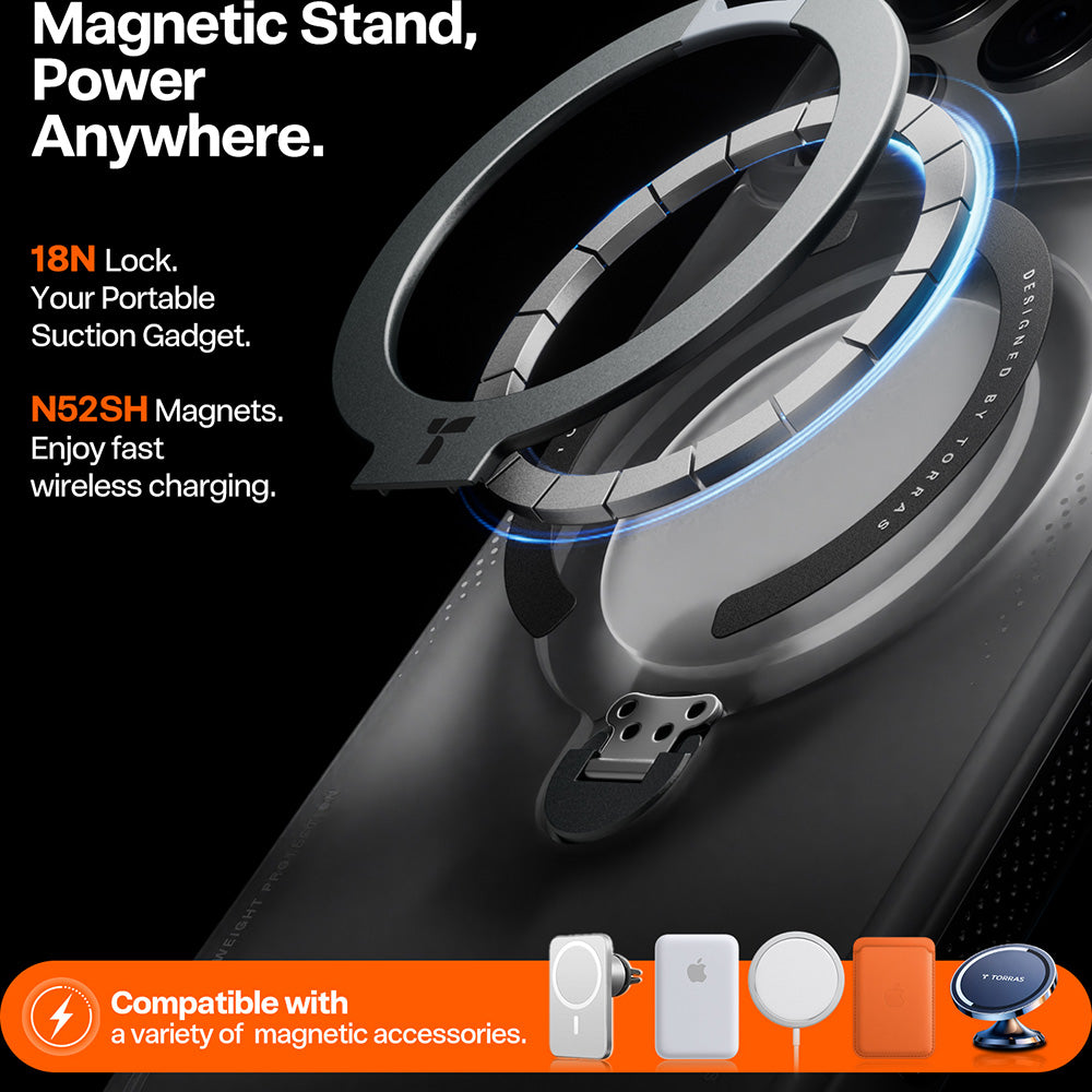 Pouzdro pro Apple iPhone 17 Pro, Torras, Ostand Spin Air, Šedé