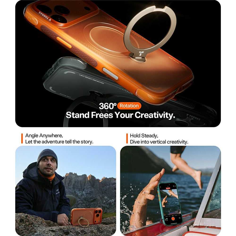 Pouzdro pro Apple iPhone 17 Pro, Torras, Ostand Spin Air, Zelené