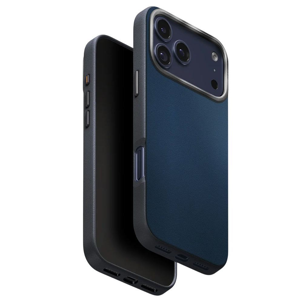 Pouzdro pro Apple iPhone 17 Pro, UNIQ, Lyden Leatherette, Černá modrá