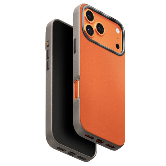 Pouzdro pro Apple iPhone 17 Pro, UNIQ, Lyden Leatherette, Oranžovo-Bežová