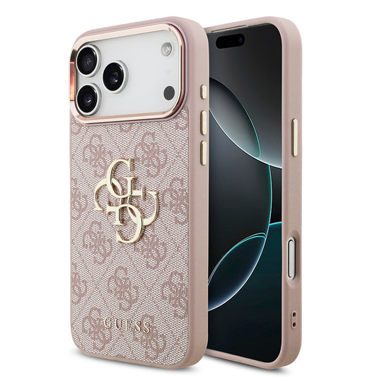 Pouzdro pro Apple iPhone 18 Pro / 17 Pro, Guess, 4G Big Classic Logo, Růžové