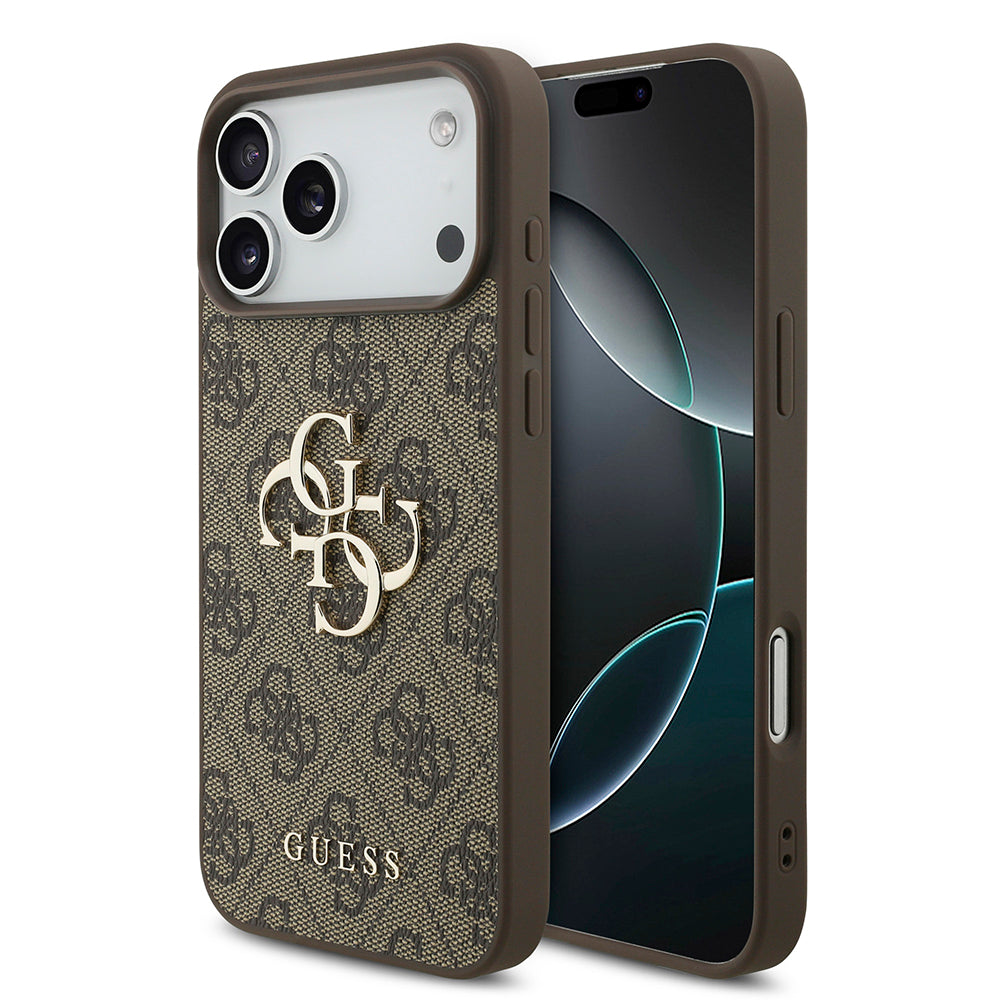 Pouzdro pro Apple iPhone 18 Pro / 17 Pro, Guess, 4G Big Logo, Hnědá
