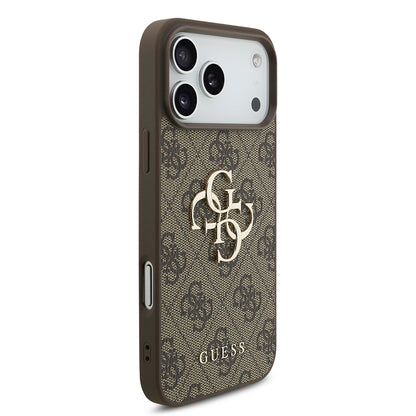 Pouzdro pro Apple iPhone 18 Pro / 17 Pro, Guess, 4G Big Logo, Hnědá