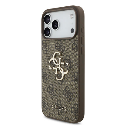 Pouzdro pro Apple iPhone 18 Pro / 17 Pro, Guess, 4G Big Logo, Hnědá