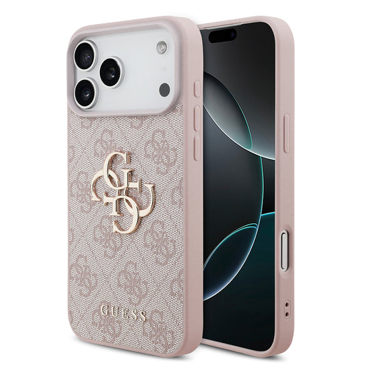 Pouzdro pro Apple iPhone 18 Pro / 17 Pro, Guess, 4G Big Logo, Růžové