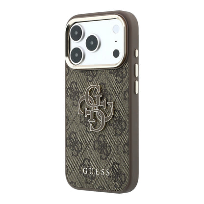 Pouzdro pro Apple iPhone 18 Pro / 17 Pro, Guess, 4G Big Resin Logo, Hnědá