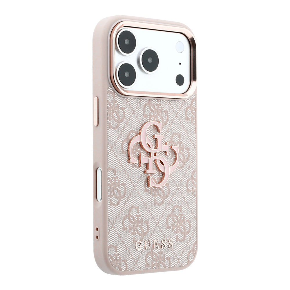 Pouzdro pro Apple iPhone 18 Pro / 17 Pro, Guess, 4G Big Resin Logo, Růžové