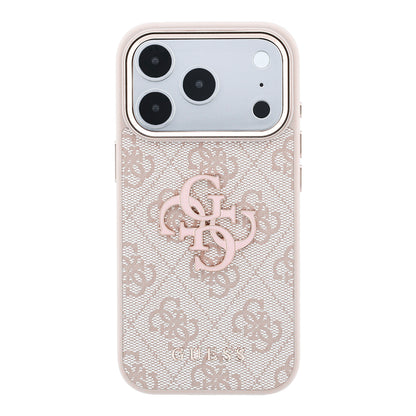 Pouzdro pro Apple iPhone 18 Pro / 17 Pro, Guess, 4G Big Resin Logo, Růžové