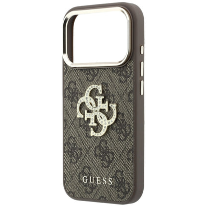 Pouzdro pro Apple iPhone 18 Pro / 17 Pro, Guess, 4G Big Strass Logo, Hnědá