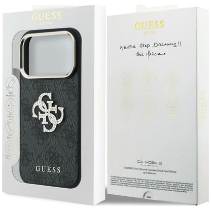 Pouzdro pro Apple iPhone 18 Pro / 17 Pro, Guess, 4G Big Strass Logo, Hnědá