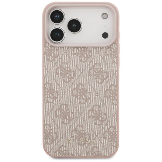 Pouzdro pro Apple iPhone 18 Pro / 17 Pro, Guess, 4G Classic Logo, Růžové