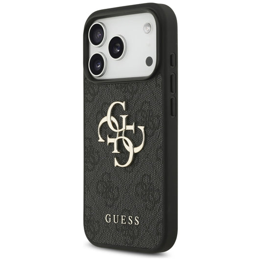 Pouzdro pro Apple iPhone 18 Pro / 17 Pro, Guess, 4G Classic Logo s páskem, černé