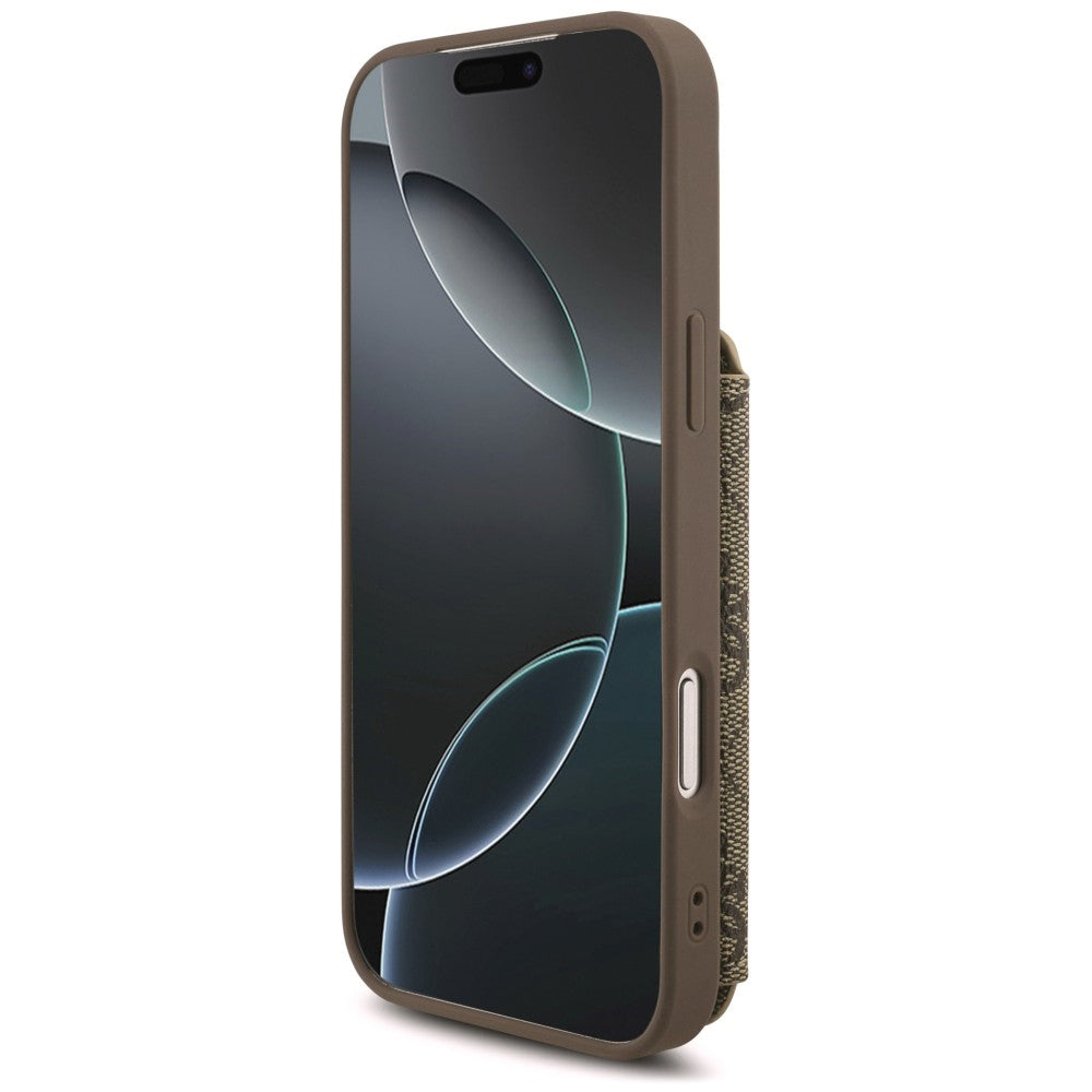Case for Apple iPhone 18 Pro / 17 Pro, Guess, 4G Crossbody Cardslot, Brown