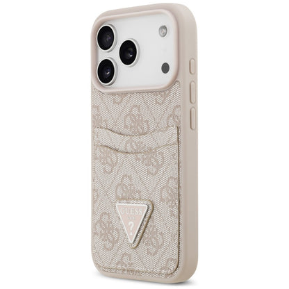 Case for Apple iPhone 18 Pro / 17 Pro, Guess, 4G Double Card Triangle, Pink