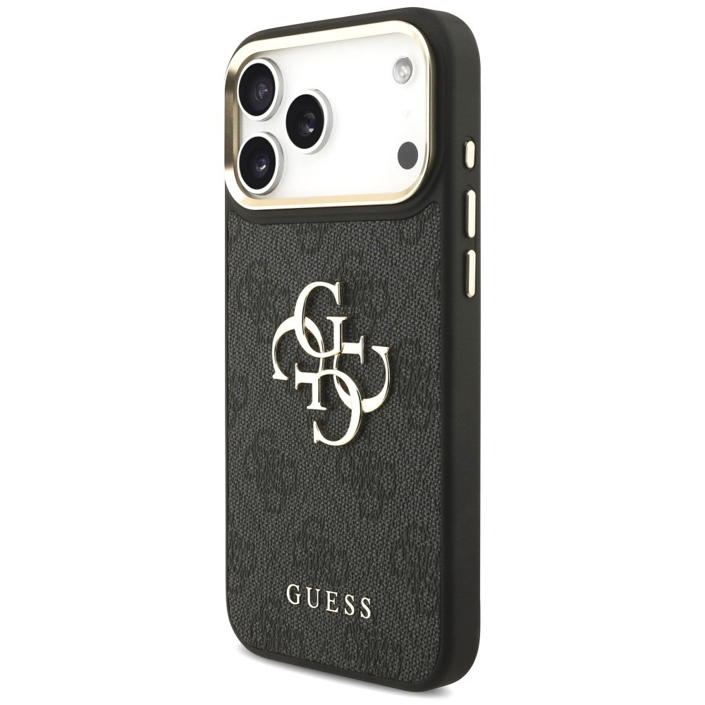 Pouzdro pro Apple iPhone 18 Pro / 17 Pro, Guess, Big 4G Classic Logo & Big Strap Metal Buttons, černé