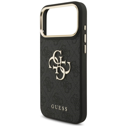 Pouzdro pro Apple iPhone 18 Pro / 17 Pro, Guess, Big 4G Classic Logo & Big Strap Metal Buttons, černé