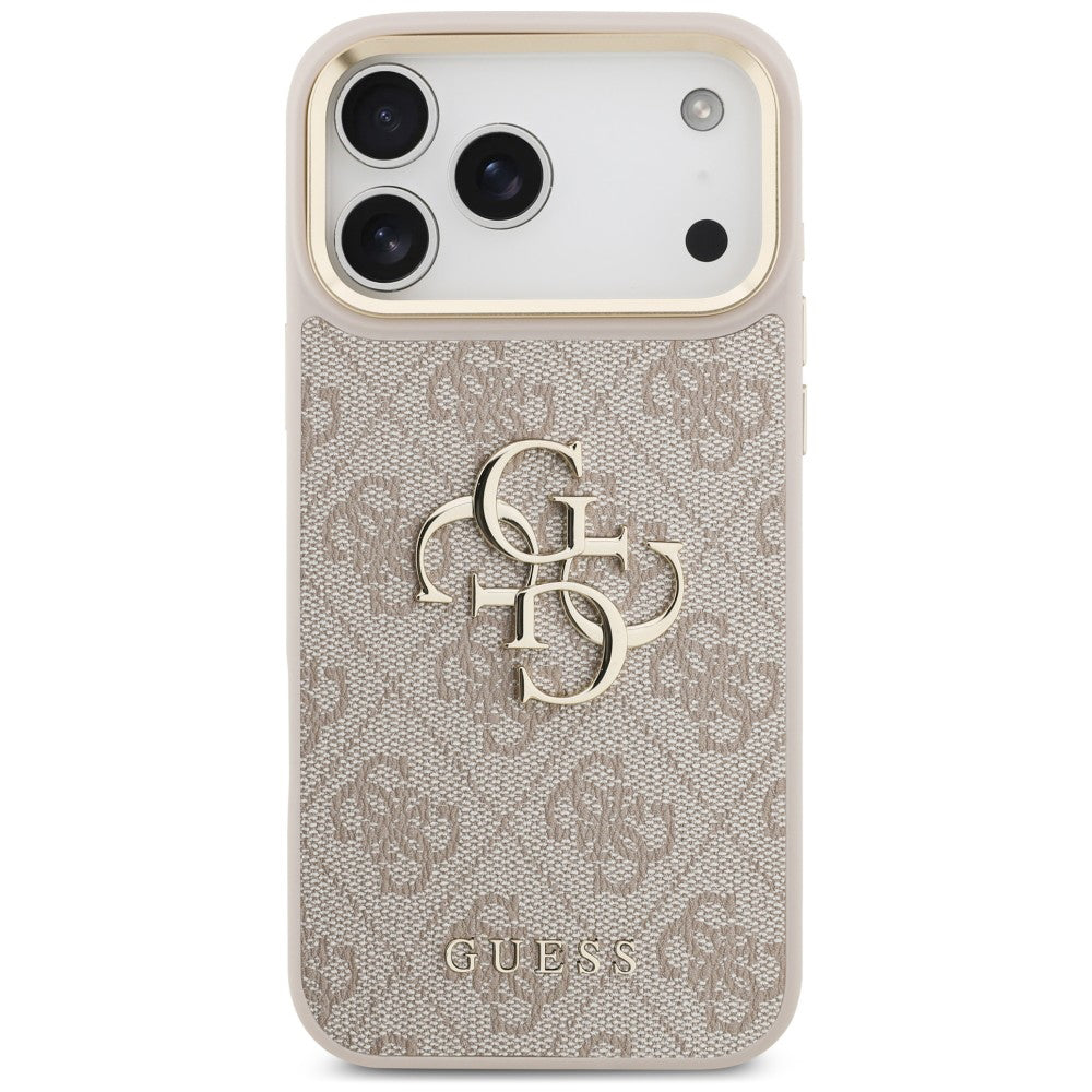 Pouzdro pro Apple iPhone 18 Pro / 17 Pro, Guess, Big 4G Classic Logo & Big Strap Metal Buttons, růžové