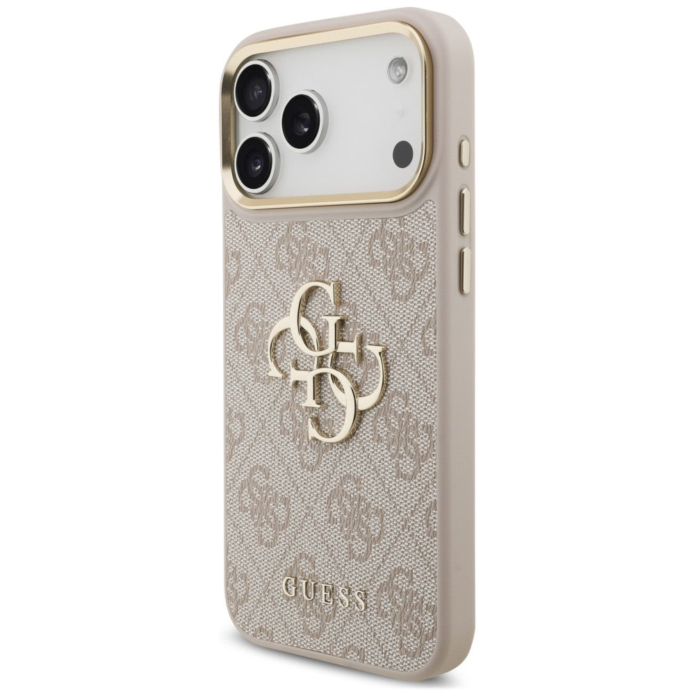 Pouzdro pro Apple iPhone 18 Pro / 17 Pro, Guess, Big 4G Classic Logo & Big Strap Metal Buttons, růžové