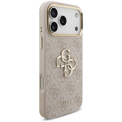 Pouzdro pro Apple iPhone 18 Pro / 17 Pro, Guess, Big 4G Classic Logo & Big Strap Metal Buttons, růžové