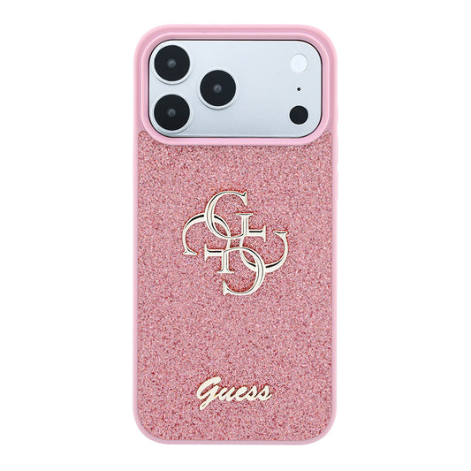 Pouzdro pro Apple iPhone 18 Pro / 17 Pro, Guess, Fixed Glitter Big 4G, Růžové