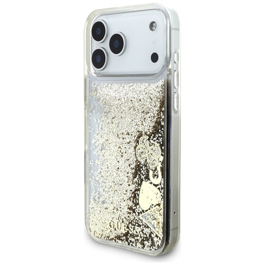 Pouzdro pro Apple iPhone 18 Pro / 17 Pro, Guess, Liquid Glitter Charms, zlaté