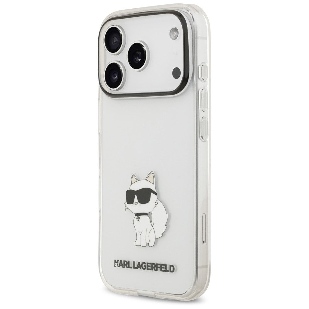 Pouzdro pro Apple iPhone 18 Pro / 17 Pro, Karl Lagerfeld, IML Choupette NFT, průhledné