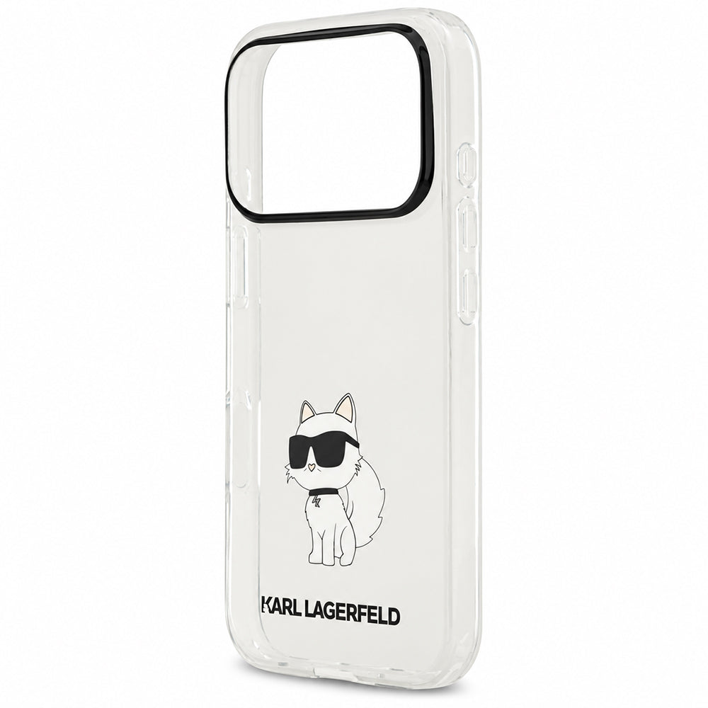 Pouzdro pro Apple iPhone 18 Pro / 17 Pro, Karl Lagerfeld, IML Choupette NFT, průhledné
