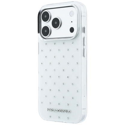 Pouzdro pro Apple iPhone 18 Pro / 17 Pro, Karl Lagerfeld, IML kamínky a elektrolytické logo, bílé