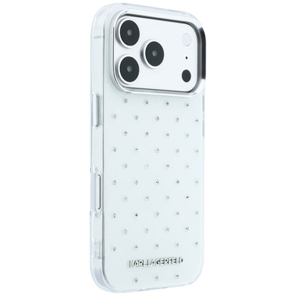 Pouzdro pro Apple iPhone 18 Pro / 17 Pro, Karl Lagerfeld, IML kamínky a elektrolytické logo, bílé