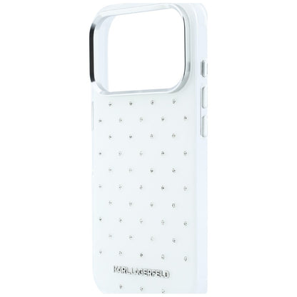 Pouzdro pro Apple iPhone 18 Pro / 17 Pro, Karl Lagerfeld, IML kamínky a elektrolytické logo, bílé