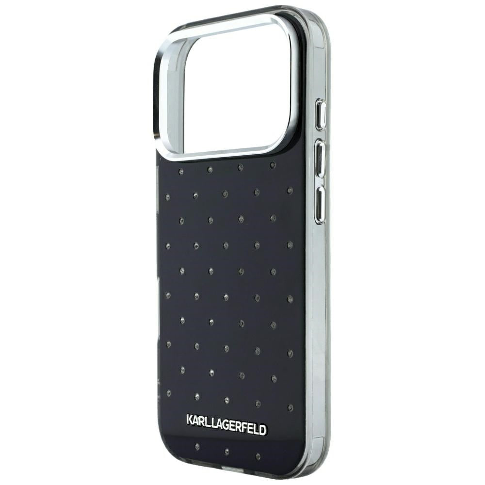 Pouzdro pro Apple iPhone 18 Pro / 17 Pro, Karl Lagerfeld, IML kamínky a elektrolytický logo, černé