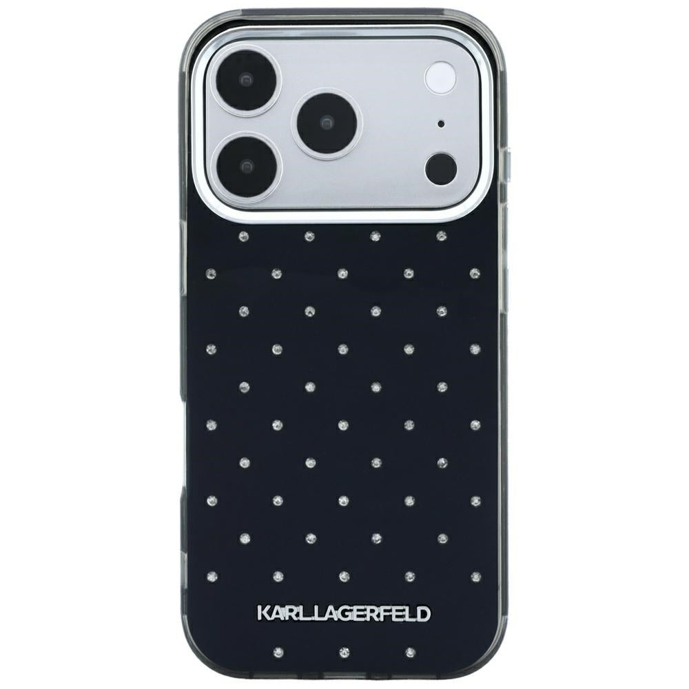 Pouzdro pro Apple iPhone 18 Pro / 17 Pro, Karl Lagerfeld, IML kamínky a elektrolytický logo, černé