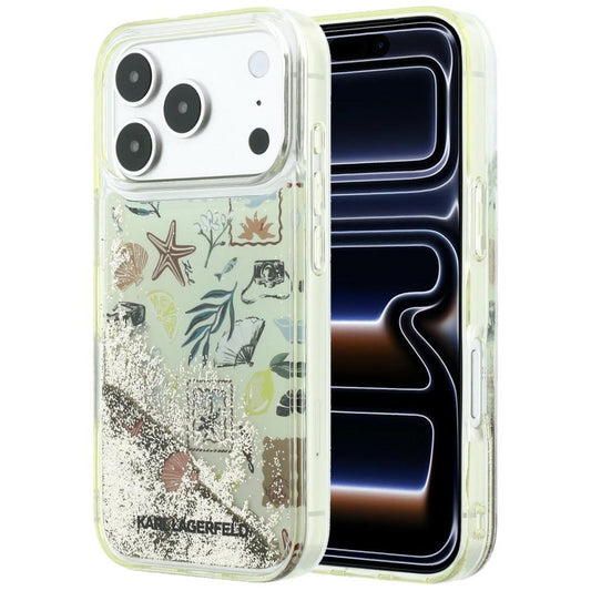 Pouzdro pro Apple iPhone 18 Pro / 17 Pro, Karl Lagerfeld, Liquid Glitter Beach and Sand, Béžová