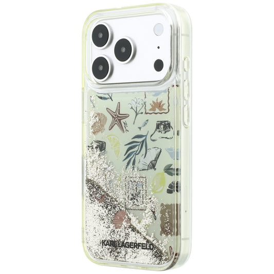 Pouzdro pro Apple iPhone 18 Pro / 17 Pro, Karl Lagerfeld, Liquid Glitter Beach and Sand, Béžová