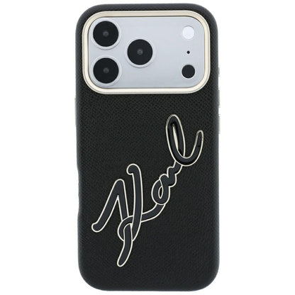 Case for Apple iPhone 18 Pro / 17 Pro, Karl Lagerfeld, Smooth Big Resin Signature Logo, Black