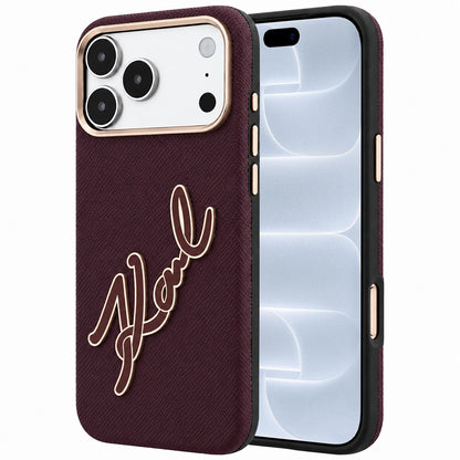 Pouzdro pro Apple iPhone 18 Pro / 17 Pro, Karl Lagerfeld, hladké velké pryskyřičné logo, vínové