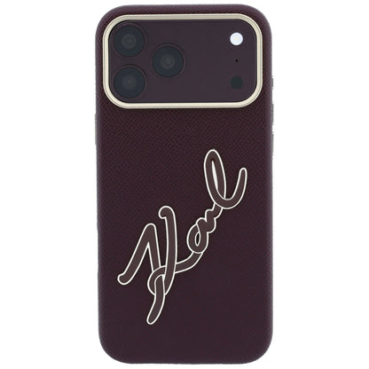 Pouzdro pro Apple iPhone 18 Pro / 17 Pro, Karl Lagerfeld, hladké velké pryskyřičné logo, vínové