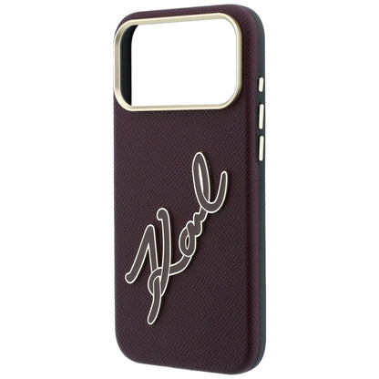 Pouzdro pro Apple iPhone 18 Pro / 17 Pro, Karl Lagerfeld, hladké velké pryskyřičné logo, vínové