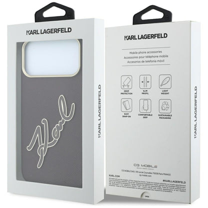 Pouzdro pro Apple iPhone 18 Pro / 17 Pro, Karl Lagerfeld, hladké velké pryskyřičné logo, vínové