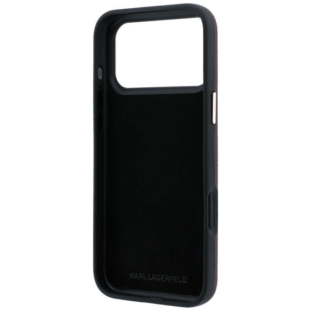 Pouzdro pro Apple iPhone 18 Pro / 17 Pro, Karl Lagerfeld, hladké velké pryskyřičné logo, vínové