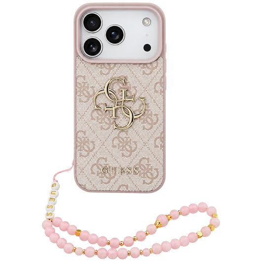 Pouzdro pro Apple iPhone 18 Pro Max / 17 Pro Max, Guess, 4G Classic Logo s páskem, růžové