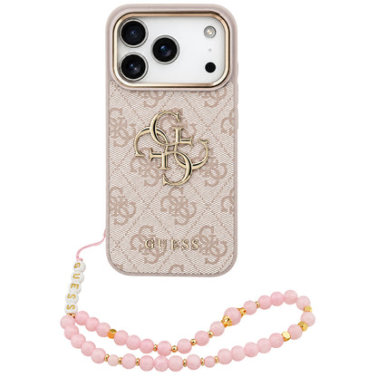 Pouzdro pro Apple iPhone 18 Pro Max / 17 Pro Max, Guess, 4G Classic Logo s páskem, Růžově zlaté