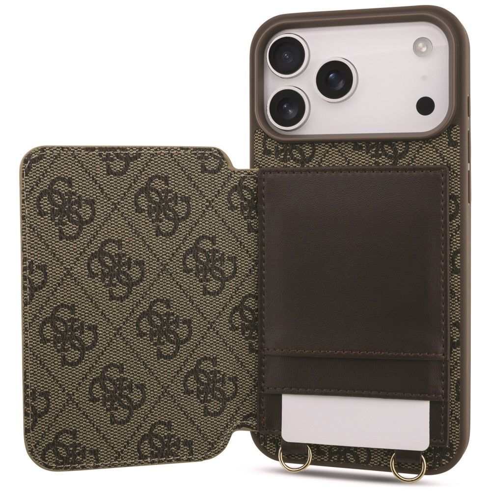 Pouzdro pro Apple iPhone 18 Pro Max / 17 Pro Max, Guess, 4G Crossbody Cardslot, hnědé