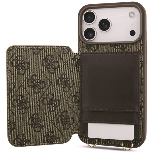 Pouzdro pro Apple iPhone 18 Pro Max / 17 Pro Max, Guess, 4G Crossbody Cardslot, hnědé