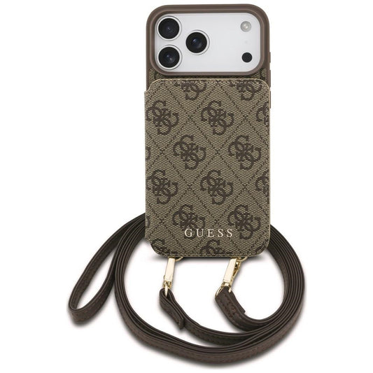 Pouzdro pro Apple iPhone 18 Pro Max / 17 Pro Max, Guess, 4G Crossbody Cardslot, hnědé
