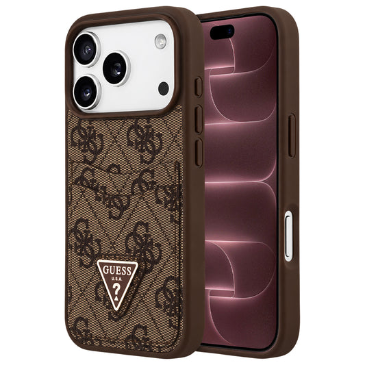 Pouzdro pro Apple iPhone 18 Pro Max / 17 Pro Max, Guess, 4G Double Card Triangle, hnědé
